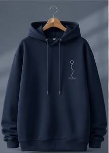 Sudadera con Capucha Negra para Hombre, Diseño Minimalista de Color Sólido, Algodón French Terry, Corte Holgado, Ropa de Primavera, Ecológica y Digital - Product Image 4