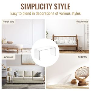 Tavolino in acrilico 39.25 \ "lungo 15mm di spessore rettangolo tavolo da tè per soggiorno in materiale acrilico trasparente - Product Image 4