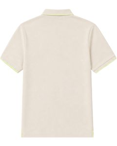 เสื้อโปโลชายสีเบจและสีเขียวนีออนแบบสั่งทำพิเศษ แขนสั้น สวมใส่สบาย เหมาะสำหรับเล่นกอล์ฟ ระบายอากาศได้ดี ผลิตจากโพลีเอสเตอร์คุณภาพพรีเมียมสำหรับฤดูร้อน - Product Image 2