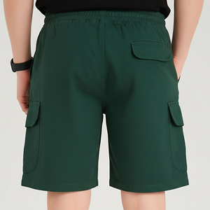 Pantalones Cortos Deportivos para Hombre de Poliéster/Algodón al por Mayor, con Logotipo Impreso en 3D, de Tela Gruesa, Color Sólido, con Bajo sin Rematar - Product Image 6