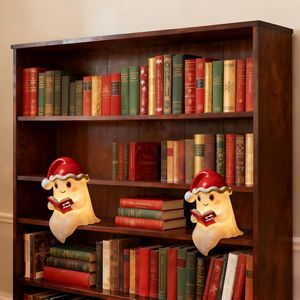 Statuetta di Fantasma Natalizio Carino che Legge un Libro, Lampada per Decorazione Casa, Regalo, Oggetto Decorativo da Tavolo e Libreria per Addobbi Natalizi - Product Image 5