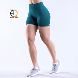High Quality Custom Workout Shorts for Women High <b>Cross</b> Waist Scrunch Butt Lifting Tummy Control Yoga Athletic Biker Shorts - Product Image 1