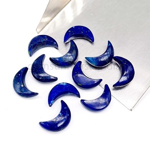 Pierre précieuse naturelle Lapis Lazuli en forme de croissant de lune, 12 mm, lisse, sculptée à la main, cristal en vrac, prix de gros pour la fabrication de bijoux - Product Image 3