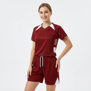 Conjunto de Uniforme de Fútbol Rojo para Hombre, Cuello en V, Manga Corta, Transpirable, con Número 58, Pantalones Cortos con Cordón - Product Image 4