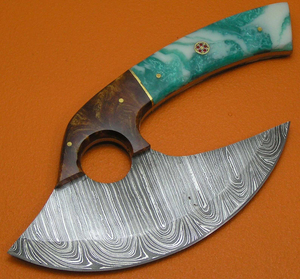 Cuchillo para Pizza de Acero de Damasco, Hecho a Mano, con Hoja Soldada y Diseño Estampado, Mango Ergonómico con Agarre Cómodo para Cortar Pizza y Preparar Alimentos - Product Image 6