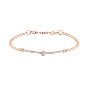 Pulsera Solitaria Minimalista con Diamante Cultivado en Laboratorio en Oro Rosa - Product Image 3