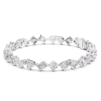 Bracelets de tennis classiques de luxe pour femmes et hommes, diamants cultivés en laboratoire certifiés IGI, bracelet élégant en or et diamants, bijoux