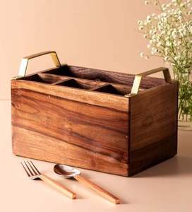 Porte-couverts en bois élégant pour comptoir de cuisine, améliorant l'attrait visuel et offrant un rangement fonctionnel - Product Image 5