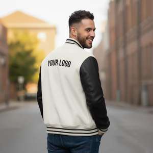 Nouvelle veste varsity unisexe avec logo personnalisé, service OEM - Haute qualité, 100% laine, coupe-vent, respirante, veste d'hiver décontractée, personnalisable - Product Image 2