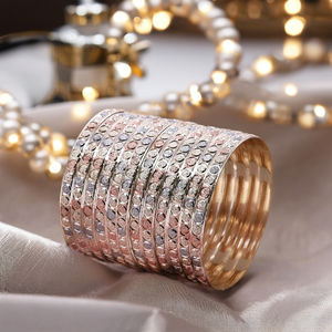 Pulseras de Oro de 3 Tonos al por Mayor, Pulseras Multitono, Pulseras de Oro de 3 Tonos para Mujer, Pulseras de Latón Rellenas de Oro Tricolor. - Product Image 4