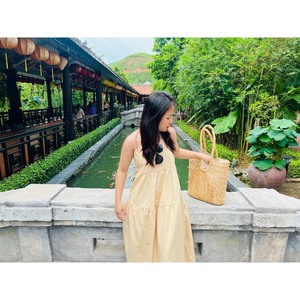 Stylish Open Top Clutch Two <b>Shoulder</b> <b>Straps</b> Eco-Friendly Vintage-Style Water Hyacinth Cotton Lining Women's Handbag New - Product Image 4