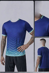 Camiseta transpirable de verano para hombre, camiseta deportiva para correr, camiseta de manga corta informal con cuello redondo, camiseta extragrande. - Product Image 3