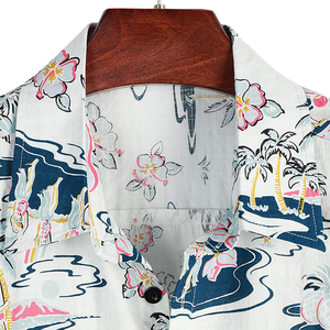เสื้อเชิ้ตฮาวายแขนสั้นลายดอกไม้สับปะรด ปกคอพับ ผ้าโพลีเอสเตอร์ป๊อปลินระบายอากาศได้ดี น้ำหนัก 140 กรัม ทอแบบพิเศษ เหมาะสำหรับวันหยุดฤดูร้อน - Product Image 5