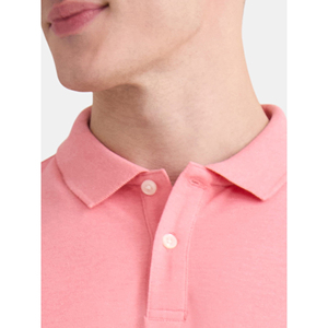 Polo à manches courtes rose pour homme, en coton piqué, décontracté, couleur unie, respirant, tricoté, coupe classique - Product Image 6
