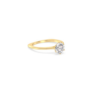 Anillo REYES Solitaire de Plata de Ley 925 con Corte Redondo, Moissanita de 0.94 Quilates, Halo Oculto, Chapado en Oro Amarillo de 14K y Rodio - Product Image 3