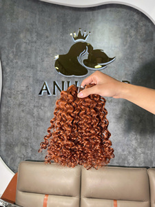 Extensions de cheveux humains vierges 100% bruns auburn vietnamiens bouclés, super double drawn, avec closure et trame simple, brillants, vente en gros - Product Image 5
