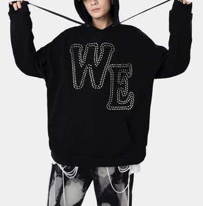 Heavyweight 100% Cotton <b>Men's</b> Hoodies SDL rhinestone Custom 500 gsm Hoodie SDL rhinestone <b>men's</b> hoodies & sweatshirts - Product Image 1
