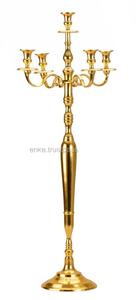 Wedding Decoration Metal Golden Plated Five Arms <b>Candelabra</b> for Event Party Festivals Decoration Floor <b>Candelabra</b> - Product Image 2