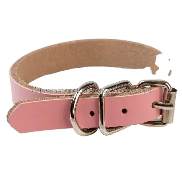 Wholesale New Design fashion leather dog collar in 3 variant colors multicolor durable leather pet collar all sizes available