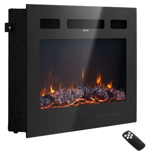 Caminetto Elettrico Moderno da 42 Pollici, Montaggio a Parete o Incasso, 1500W, Luminosità Fiamma Regolabile, Telecomando con Timer, Spina AU - Product Image 1