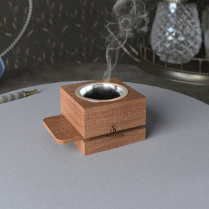 Brûleur à Bakhoor en Bois Créatif, Support d'Encens Oud Arabe Moderne Superposé avec Coupe Métallique Amovible, Vente en Gros pour Utilisation d'Encens - Product Image 5