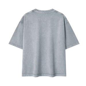 Camiseta Vintage OEM para Hombre, Estilo Desgastado, Hombros Caídos, Corte Holgado, Lisa, Estilo Urbano, Proveedor Directo de Fábrica OEM - Product Image 2