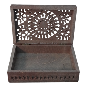 กล่องเก็บเครื่องประดับตกแต่งตามความต้องการขนาดใหญ่กล่องจัดเก็บเครื่องประดับแกะสลักด้วยมือทรงสี่เหลี่ยม - Product Image 5