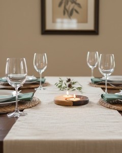 Yin Yang Zen Handmade Round Wood <b>Tea</b> <b>Light</b> Holder Set for Weddings Christmas & Easter Home Patio Event Decor - Product Image 3