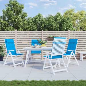 Ensemble de 4 coussins lombaires et coussins d'assise bleu clair pour chaises à dossier haut - Product Image 1