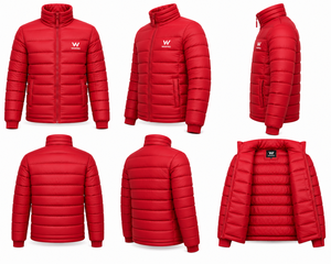 Men's Heavy Duty Winter Puffer <b>Jacket</b> <b>Canvas</b> 100% Polyester Outerwear Hooded Stand Collar Full Zipper Windproof Breathable - Product Image 3