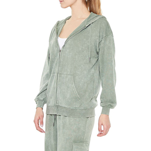 Sudaderas con Capucha para Mujer de Alta Calidad, Estilo Urbano, Lavado Ácido, Corte Ajustado, Diseño con Bolsillos, Cálidas para Invierno, Venta al Por Mayor, 100% Algodón - Product Image 5