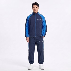 Conjunto deportivo ligero para hombre, cortavientos, con bloques de color, de secado rápido, para correr y entrenar. - Product Image 2