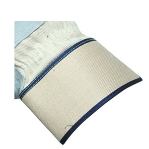 Cotton Safety <b>Gloves</b> With Blue Palm And Gray Fingertips Anti-Slip Abrasion Resistant Straight Cuff General Purpose - Product Image 4