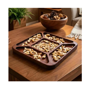 Plateau de service rond décoratif fait main moderne et multifonctionnel pour fruits secs par UF INTERNATIONAL Crafts - Product Image 4