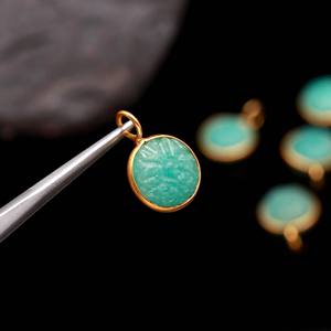 จี้หินอะเมโซไนต์รูปดอกไม้แกะสลักด้วยมือ พร้อมตัวเรือนเงินแท้ 925 สำหรับทำเครื่องประดับ ขายส่ง - Product Image 4