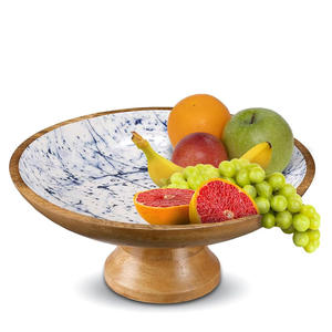 Tazón de Madera Maciza de Lujo, Ecológico, Hecho a Mano, Estilo Rústico, para Almacenar Frutas, Servir Pan, Centro de Mesa Decorativo - Product Image 1
