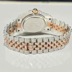 Montre de luxe en acier inoxydable avec quartz et diamant Moissanite, verre résistant à l'eau 10m, pour affaires – Approvisionnement direct usine RATAN JEWELS - Product Image 4