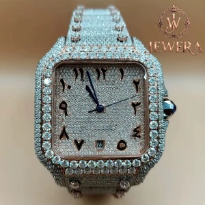 Luxury Bling Hip Hop Moissanite Diamond Watch with Precision Quartz Movement for Everyday Wear and Business Gifts for Sale - Product Image 4