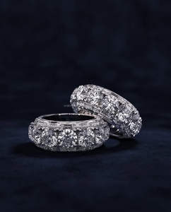 Moissanite Diamond <b>Vintage</b> 14k Yellow Wedding/Engagement <b>Ring</b> Unisex Fine White <b>Gold</b> for Anniversary Party-Worthy - Product Image 3