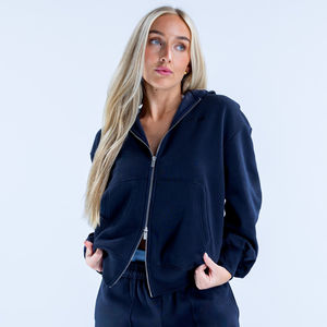Women Winter <b>Hoodie</b> Streetwear Oversized Zip Printed Custom Front Casual Urban Fashion <b>Fleece</b> 100% Cotton <b>Lined</b> 220g Wholesale - Product Image 4