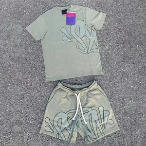 โลโก้ที่กําหนดเองAppliqueเย็บปักถักร้อยแพทช์High Streetพิมพ์Teesเสื้อยืดอินเทรนด์แขนสั้นผ้าฝ้ายชุดสั้นสําหรับชาย - Product Image 3