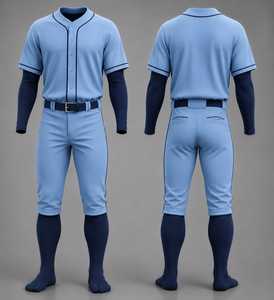 Ensemble uniforme de baseball vert pour homme – Maillot à manches courtes et pantalon en polyester respirant – Tenue d'équipe toutes saisons coupe classique - Product Image 6