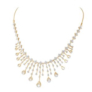สร้อยคอจี้เพชรทรงหยดน้ำสามเม็ดประดับด้วยทองคำขาว 14K หรูหรา ดีไซน์สวยงาม เหมาะสำหรับผู้หญิง เป็นของขวัญวันครบรอบหรือวันแต่งงาน - Product Image 1