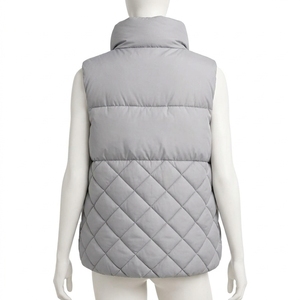 Gilet matelassé léger sans manches à col montant et fermeture éclair intégrale pour femme, en tricot, écologique, respirant, 100 % coton, chaud - Product Image 6