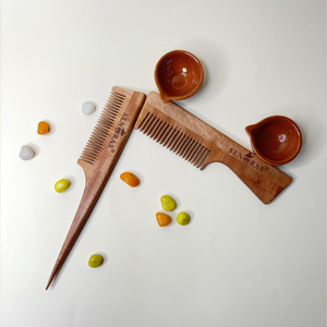 Peigne en bois de Neem professionnel Senoras |   Masseur manuel non électrique pour le corps et le cuir chevelu, soin raffermissant de la peau - Product Image 1