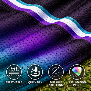 ผู้ผลิตเสื้อบาสเก็ตบอลแบบ OEM ตามสั่ง ผ้าโพลีเอสเตอร์ 100% ระบายอากาศ แห้งเร็ว พิมพ์ลายชื่อผู้เล่น ไซส์ใหญ่พิเศษ ด้านหน้า - Product Image 3