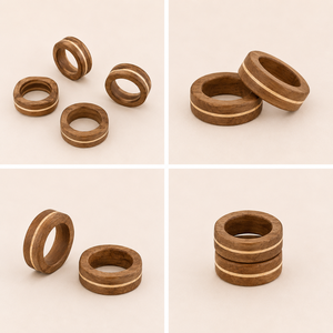 Anillos de Servilleta de Madera Ecológicos Hechos a Mano al por Mayor, Porta Servilletas de Madera Natural para Decoración de Mesa de Comedor en Hoteles y Hogares - Product Image 3