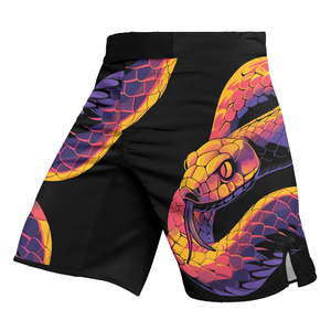 Men's Fitted MMA Shorts Sublimation Print <b>Snake</b> Design Stretch Polyester Spandex Mixed Martial Arts Wear Adult Size - Product Image 2
