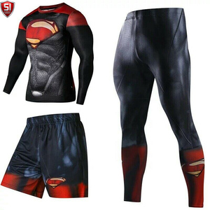 Conjunto de Rashguard de Compresión para Hombre, Manga Larga, Estampado Hexagonal Negro, Secado Rápido, Transpirable, Ecológico, Kit de Entrenamiento de MMA - Product Image 1