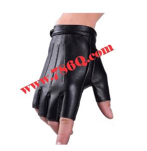 <b>Fingerless</b> <b>Leather</b> <b>Gloves</b> Customized Logo Black Soft Genuine <b>Leather</b> <b>Gloves</b> From Pakistan - Product Image 1